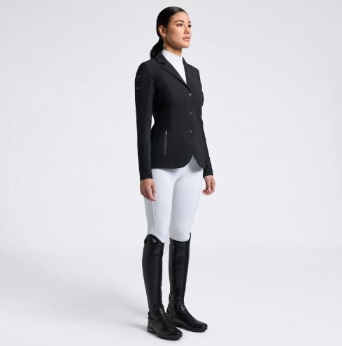Veste de compétition grise clair avec espalda de tissu technique élastique pour femme R-EVO - Cavalleria Toscana
