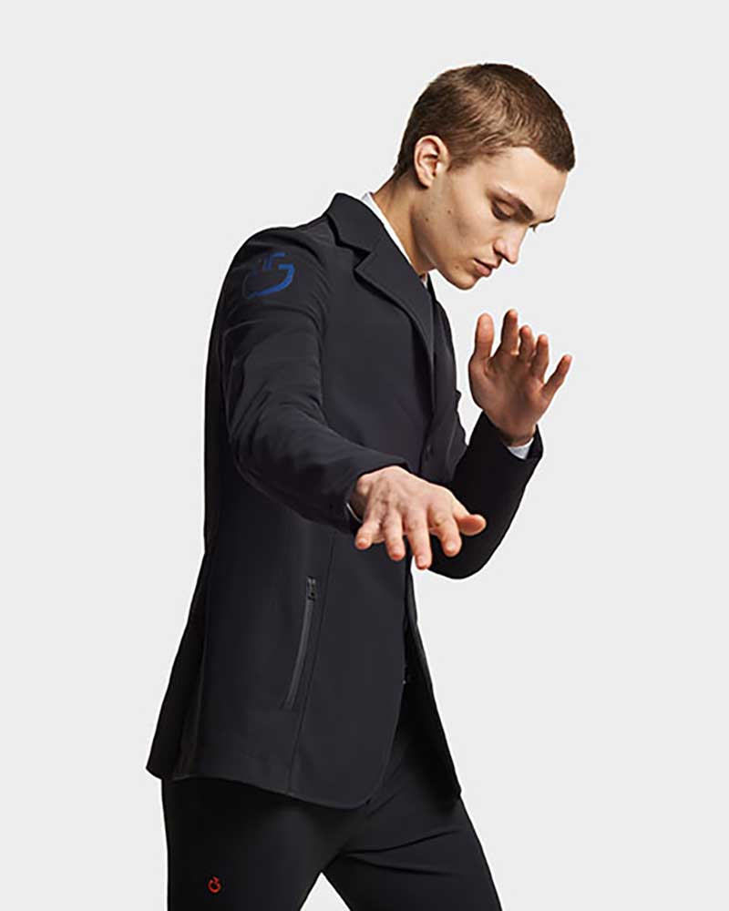 Men's Navy Technical Competition Blazer with Blue Logo – Cavalleria Toscana