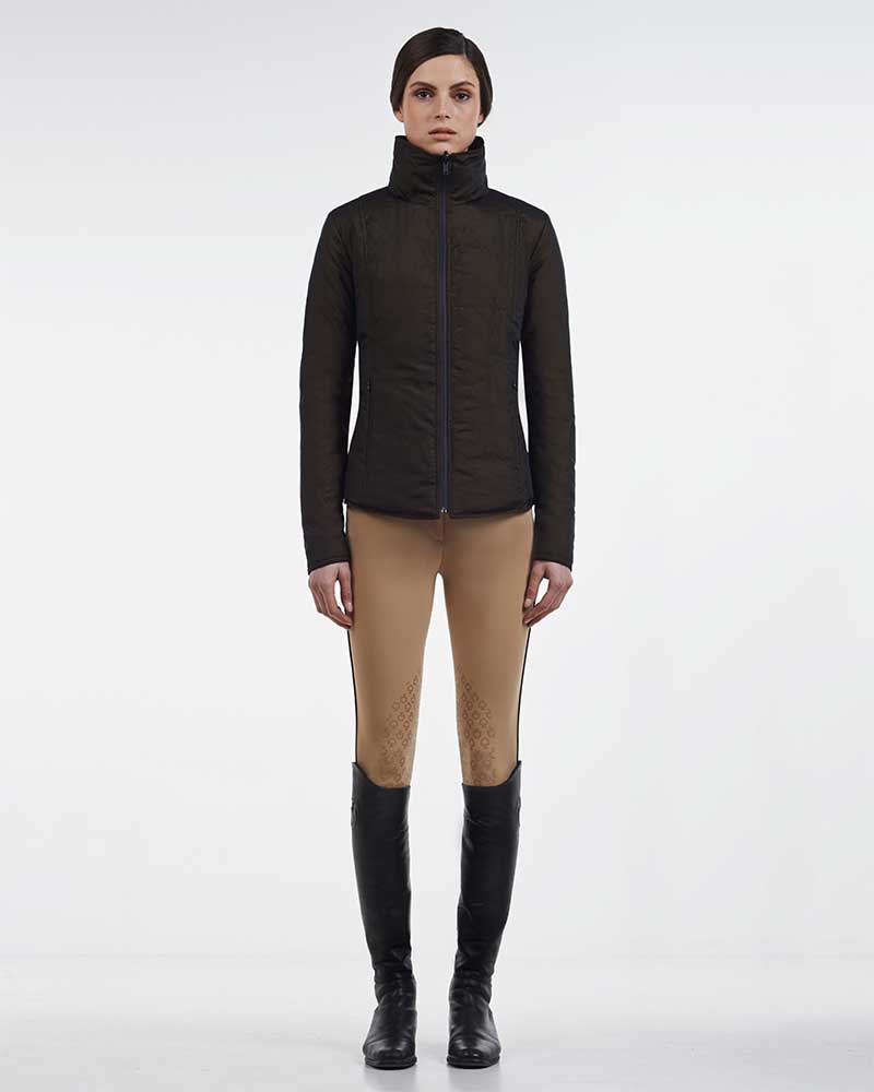 Short reversible down jacket mustard and black for woman – Cavalleria Toscana