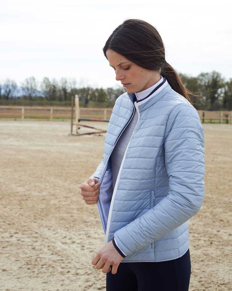 Chaqueta acolchada ultraligera azul claro para mujer - Cavalleria Toscana