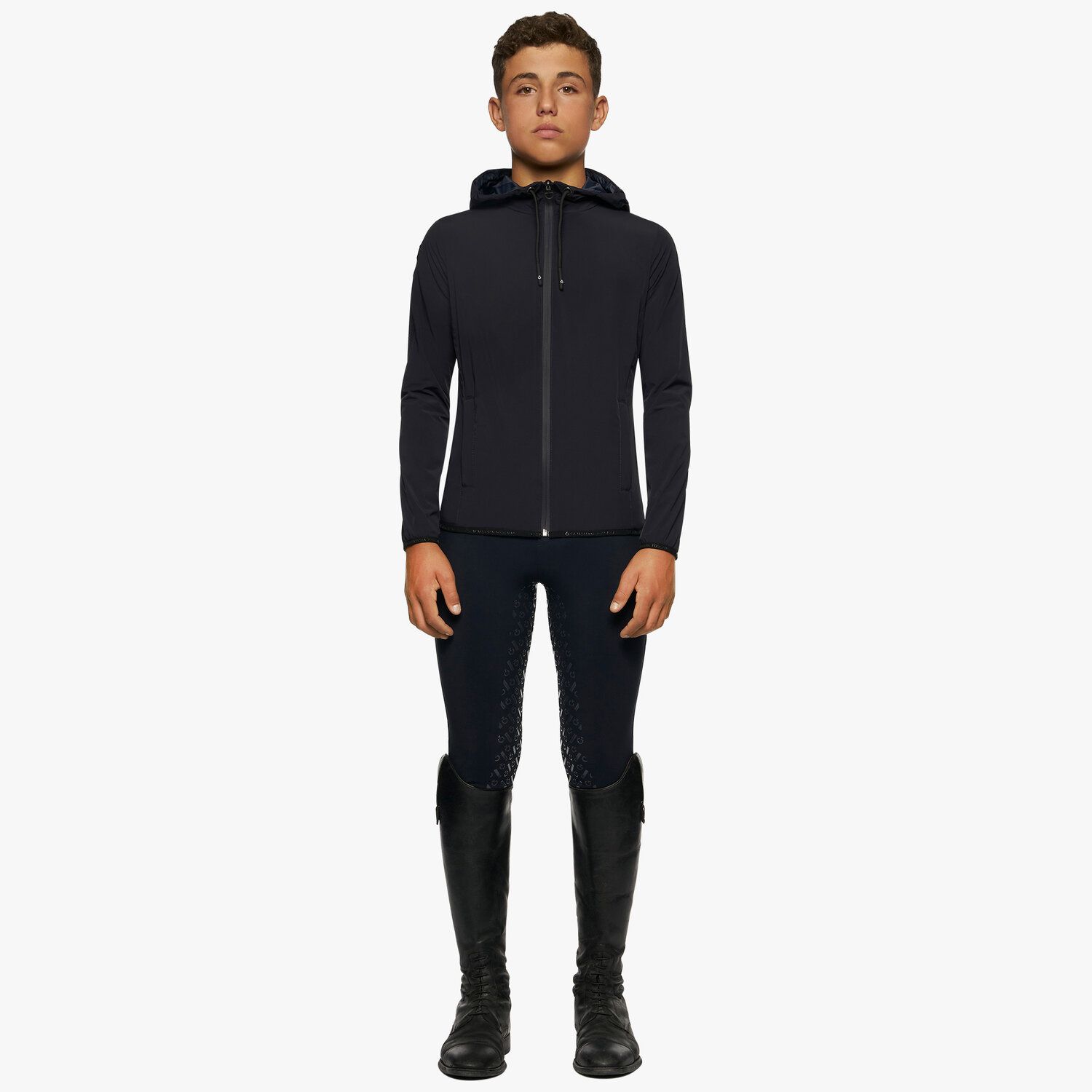 Veste coupe-vent imperméable noire junior unisexe - Cavalleria Toscana