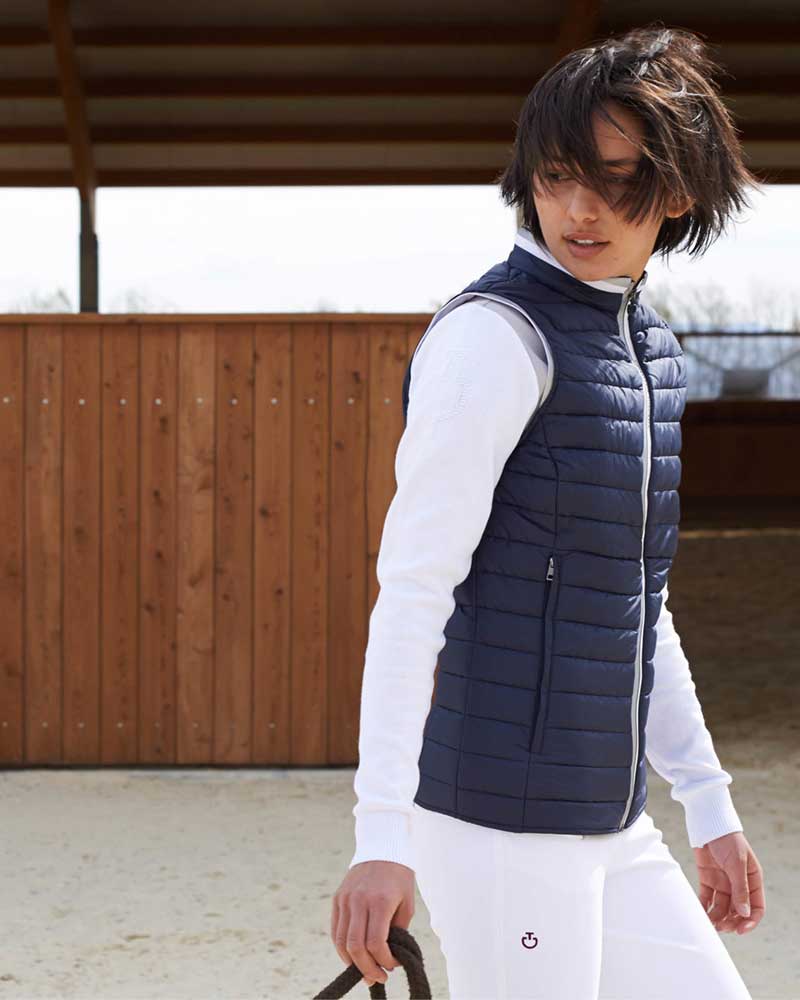 Chaleco acolchado ultraligero azul marino para mujer - Cavalleria Toscana