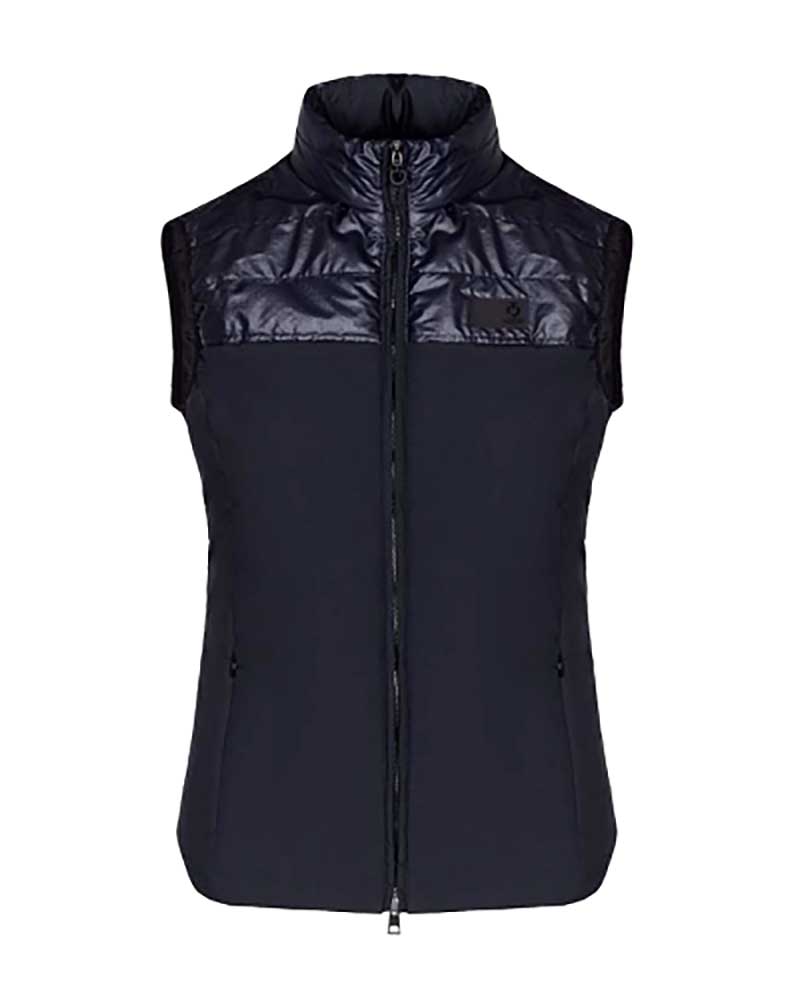 Navy softshell vest with nylon shoulder panels for men - Cavalleria Toscana