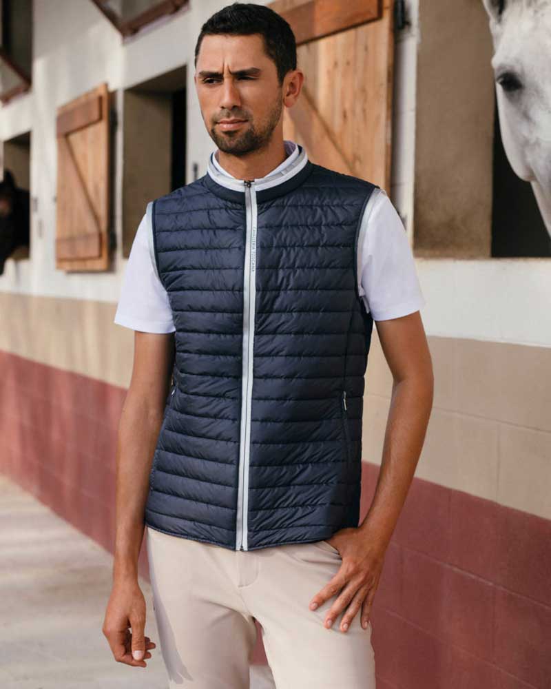 Ultralight padded navy blue vest for men - Cavalleria Toscana