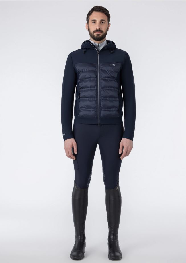 Chaqueta azul marino de nylon tecnico acolchada por delante para hombre  Ecude - Equiline