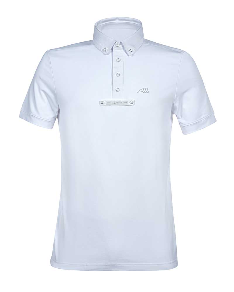 Polo de competición de manga corta blanco para hombre - Eldsone - Equiline