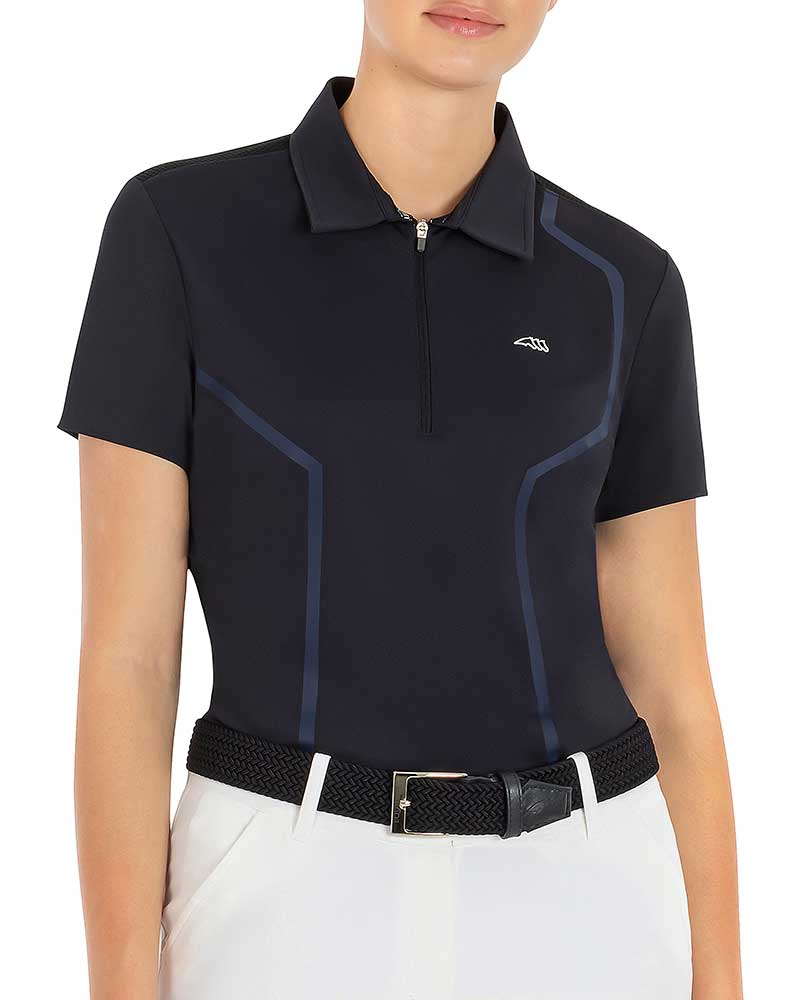 Navy Technical Short-Sleeve Training Polo for Women - Corinac - Equiline