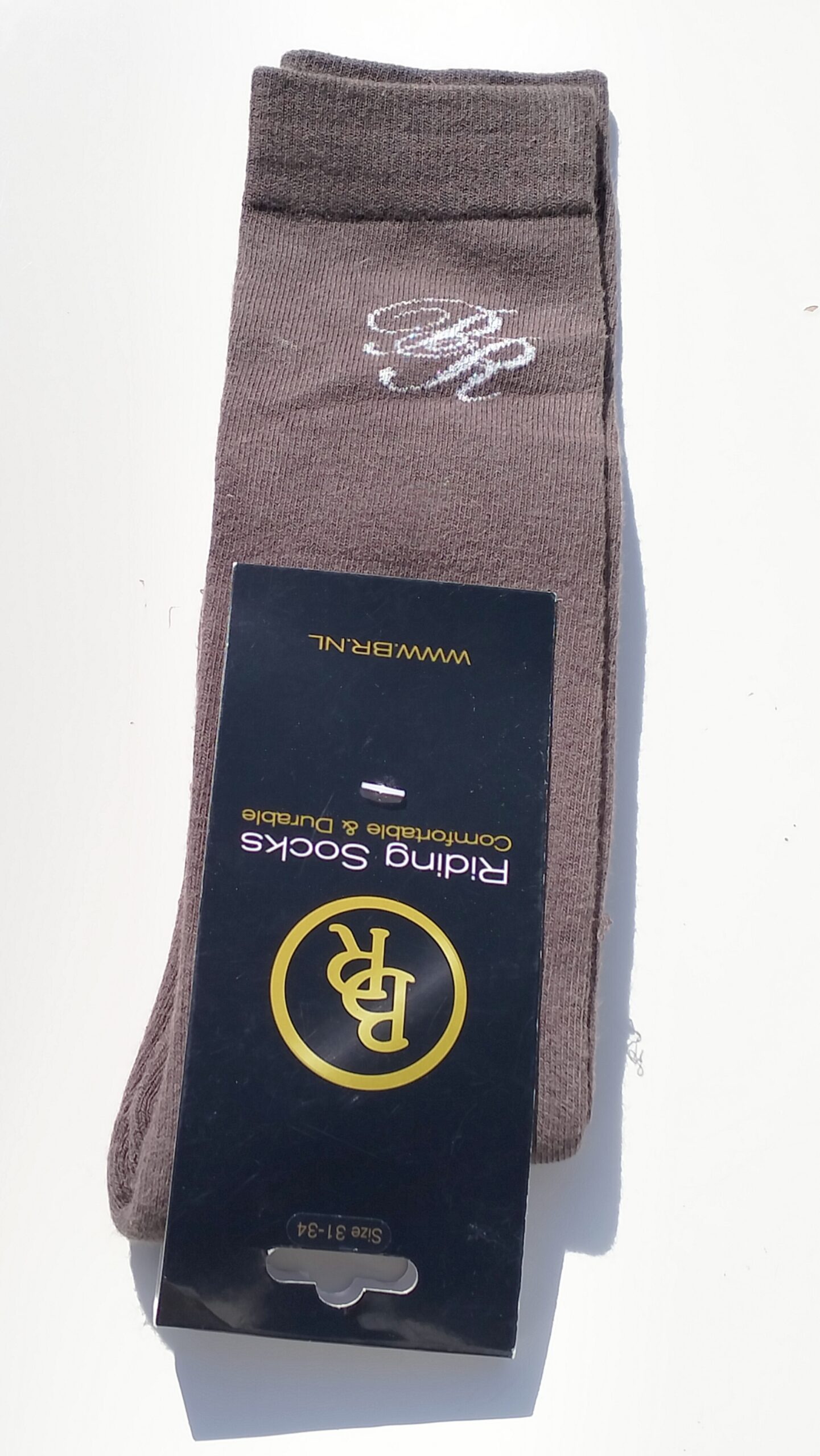 Calcetines altos marrones con logo plateado - Lanzhou - BR