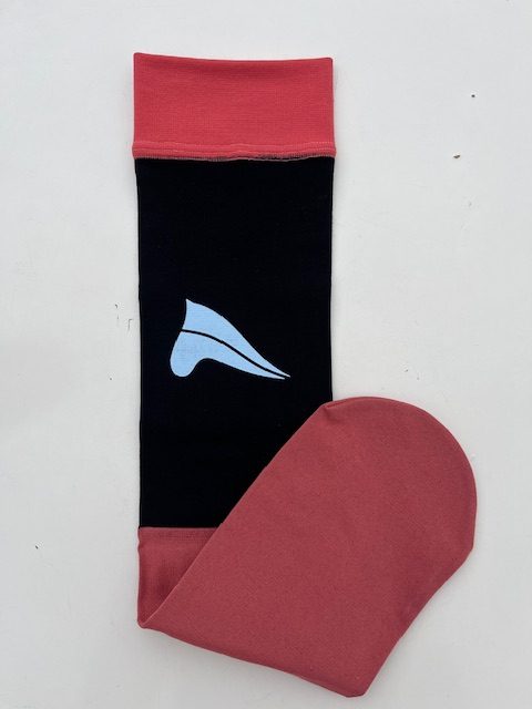 Unisex black and orange winter knee-high socks - euro star