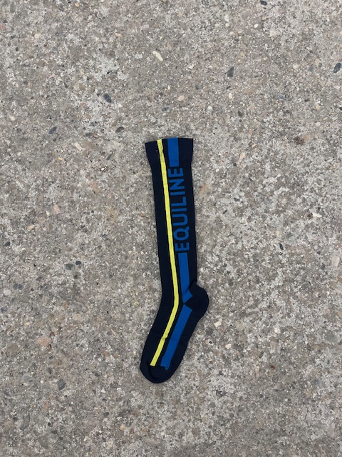 Navy blue socks with yellow and blue detail unisex - Cliff - Equiline