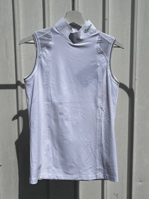 Polo blanco de concurso modelo nena para mujer - EQUILINE