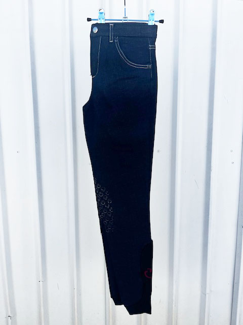 Pantalons denim foncé avec poches (grip aux genoux) junior unisexe - Cavalleria Toscana