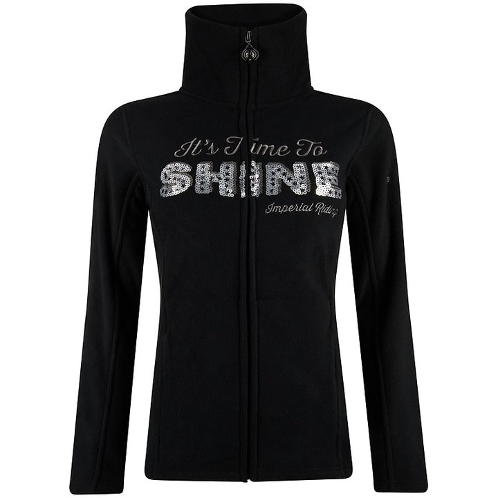 Black fleece training jacket with sequins on the front for woman – Hunter model by Imperial Riding