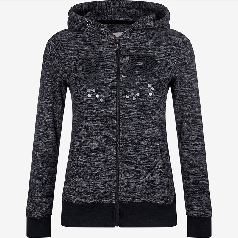 Veste en laine gris foncé avec capuche et paillettes sur le devant pour femme modèle Super chill - Imperial Riding