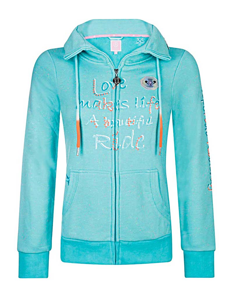 Sweat zippé turquoise et orange pour fille Paradiso - Imperial Riding