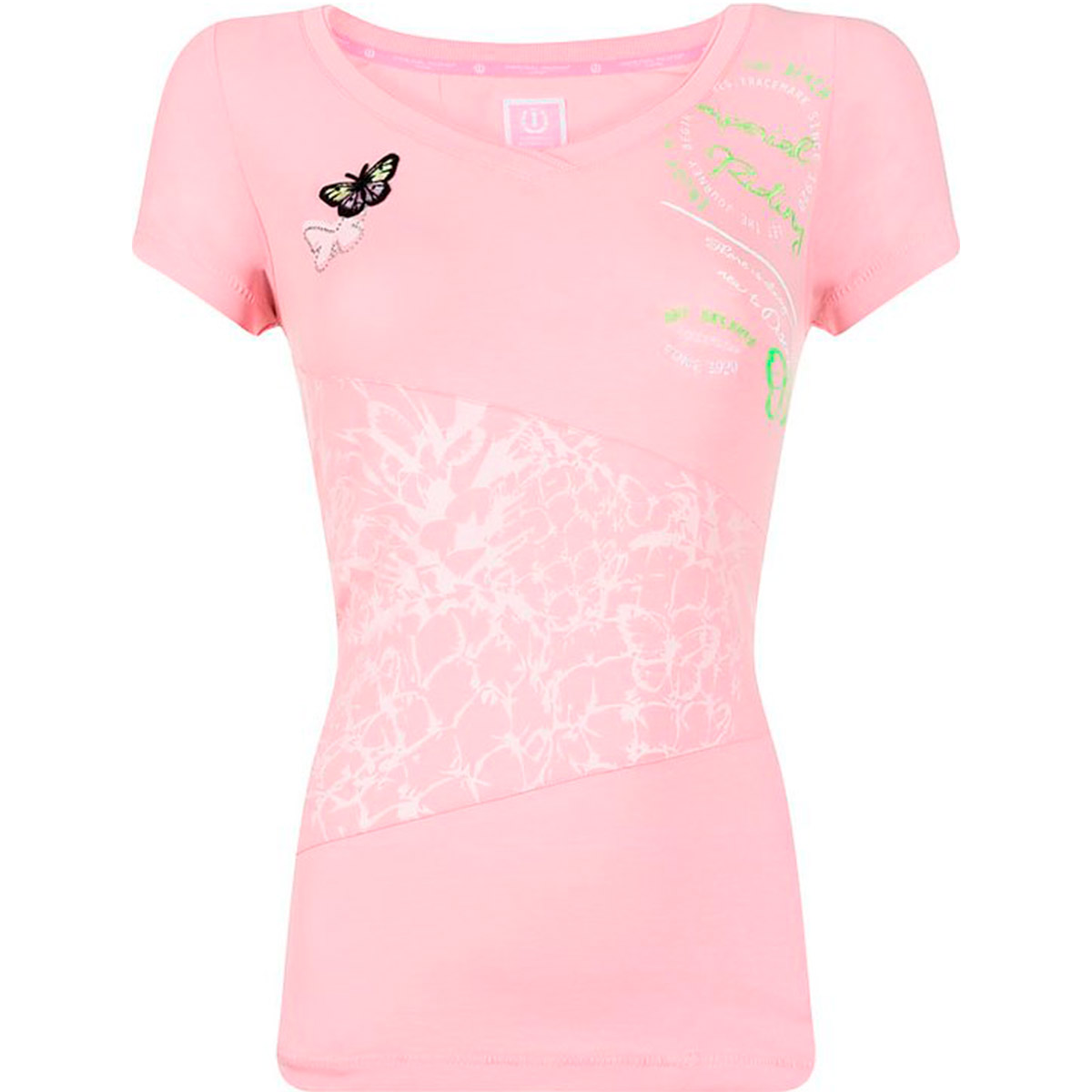 Camiseta Color rosa con dibujos de mariposas para mujer Cleo - Imperial Riding