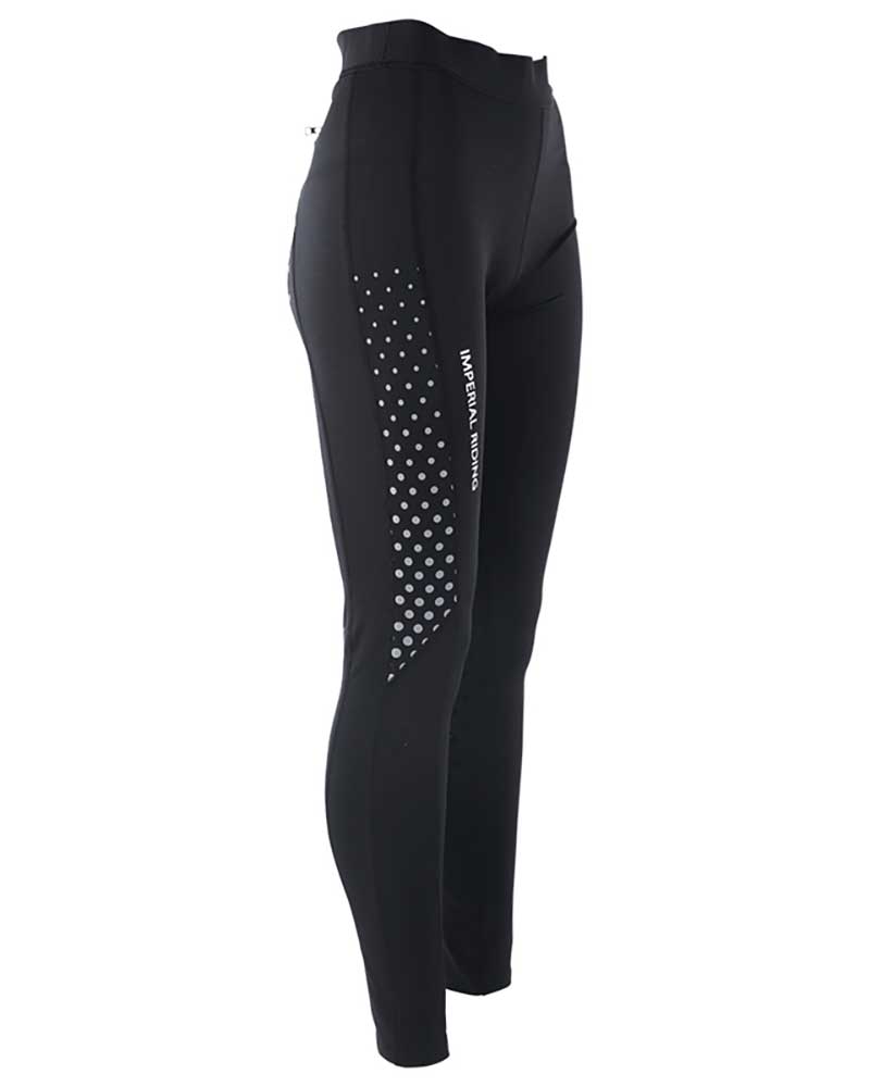 Black riding tights with white polka dots (full seat grip) for woman - Runaway - Imperial Riding