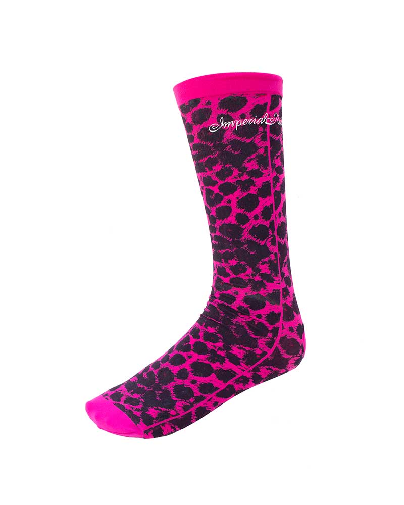 Fuchsia and Black Animal Print Technical Socks – Imperial Riding<br>