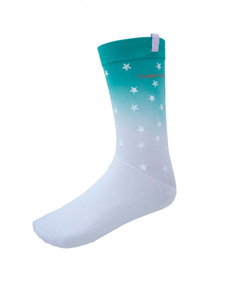 Calcetines técnicos turquesas y blancos con estrellas Vanitas - Imperial Riding