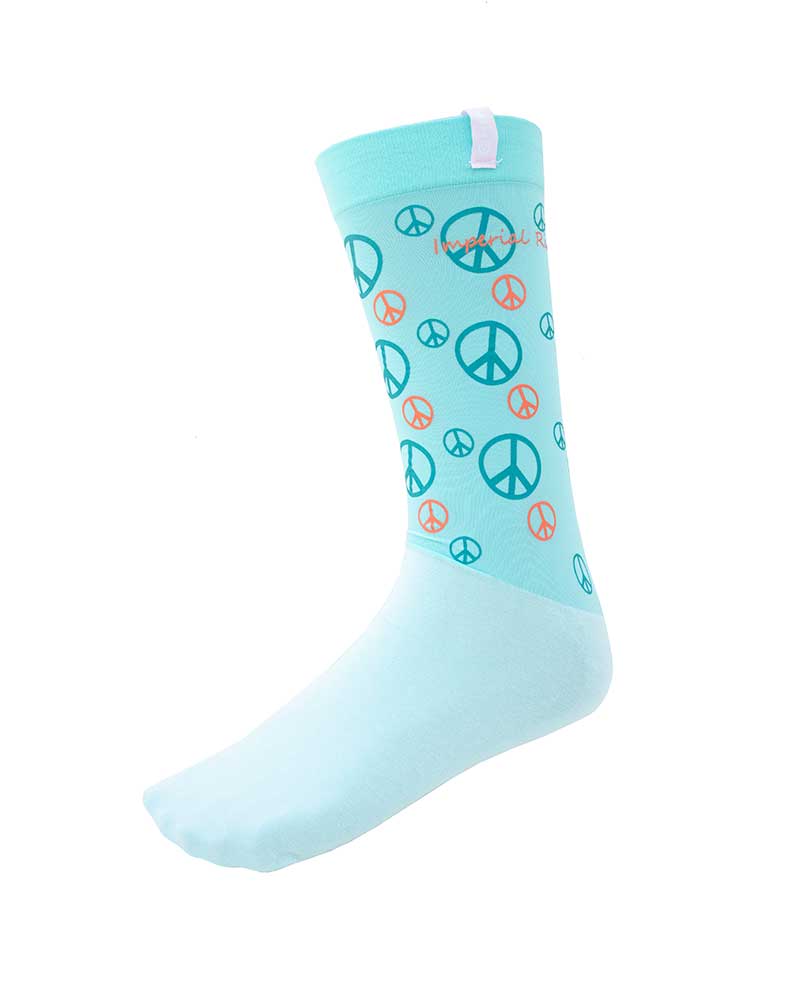Calcetines técnicos turquesas con símbolos de la paz Pele - Imperial Riding
