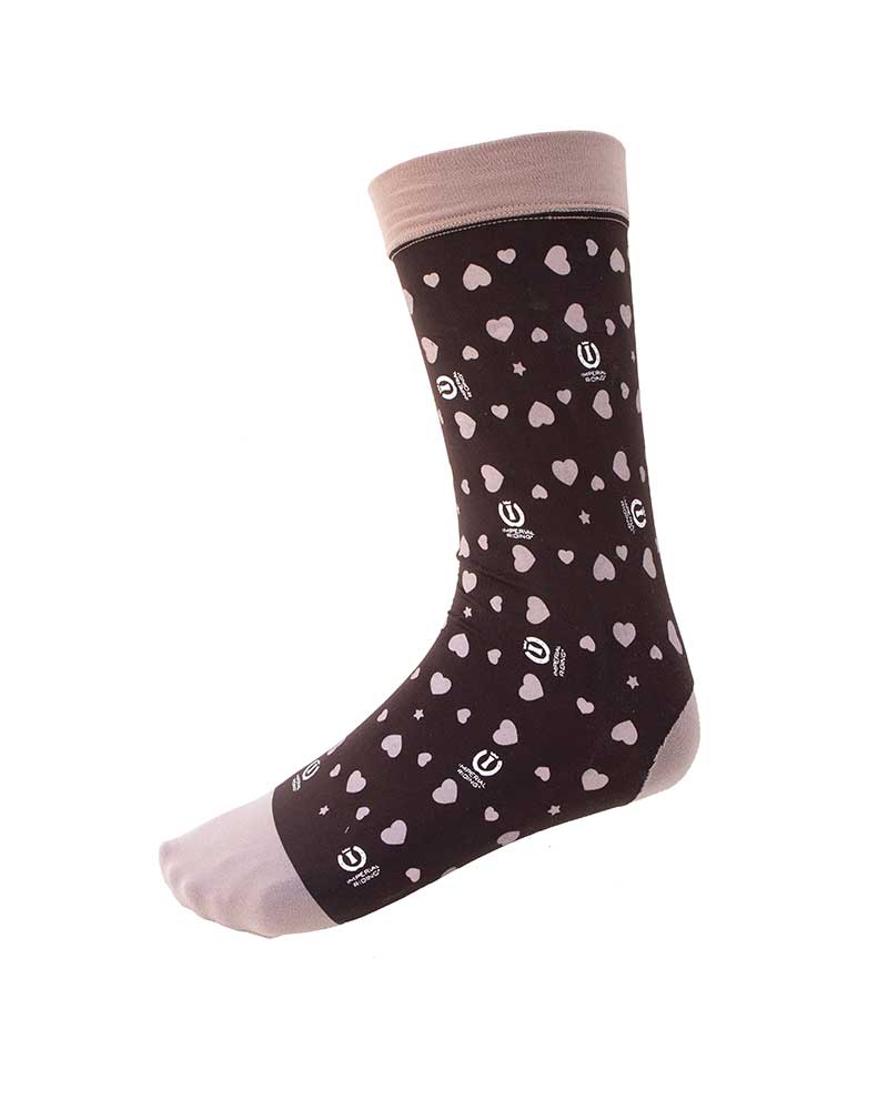 Calcetines técnicos marrones con corazones My sweetheart - Imperial Riding