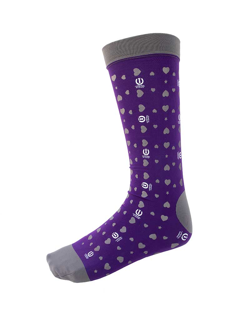 Purple Technical Socks with Hearts – My Sweetheart – Imperial Riding