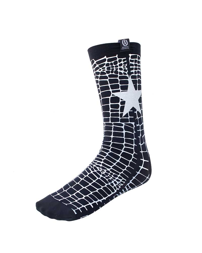 Technical black socks with white animal print – Adventure model by Imperial Ridin