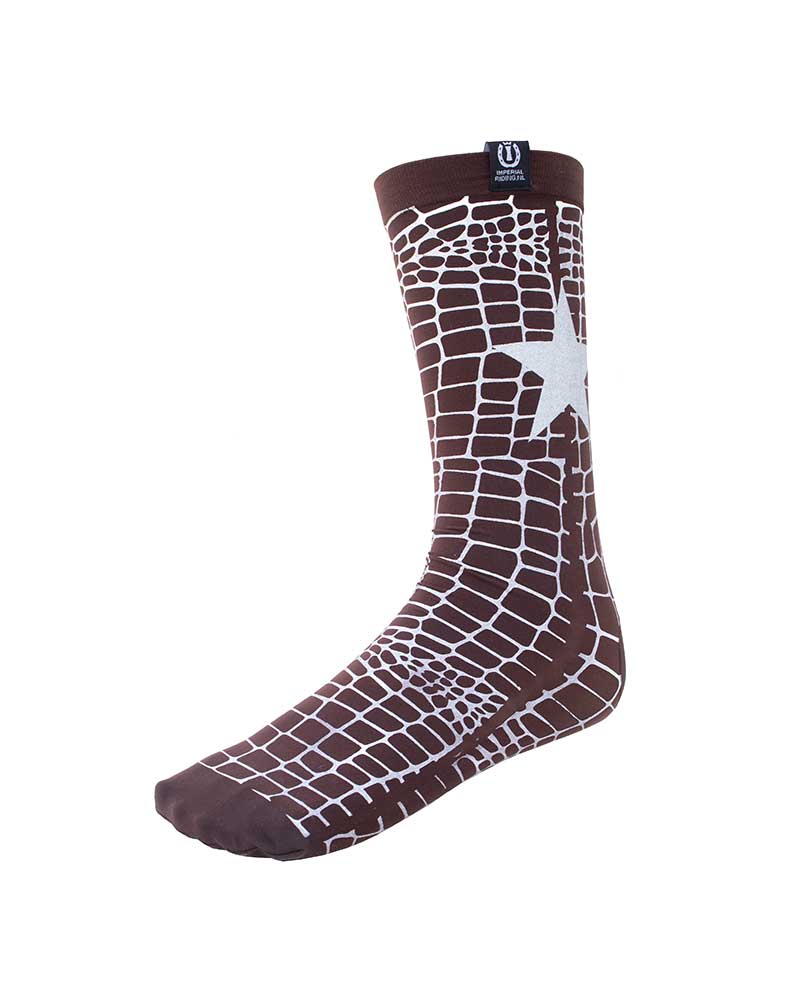 Calcetines técnicos marrones con animal print blanco Adventure - Imperial Riding