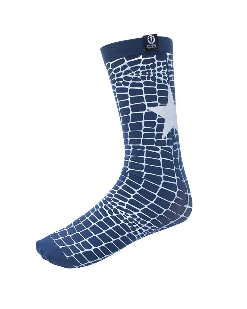 Technical navy blue socks with white animal print – Adventure model by Imperial Riding