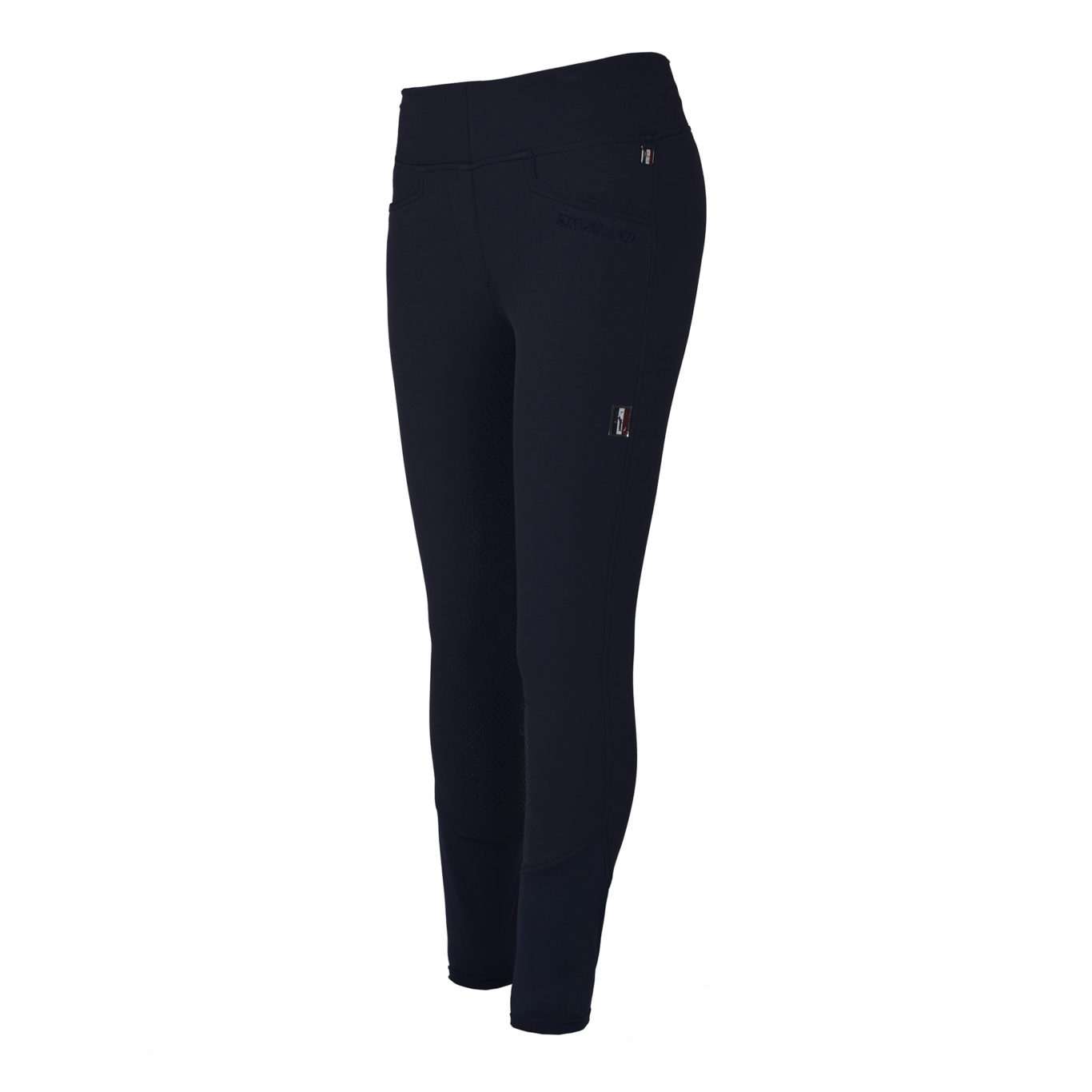 Navy blue pull-on pants with wide elastic waistband and silicone full grip – Katja model by Kingsland Classic