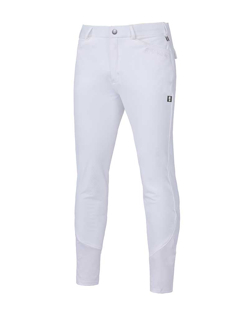 Pantalons de compétition blanc (grip aux genoux) pour homme - Kenton - Kingsland Classic