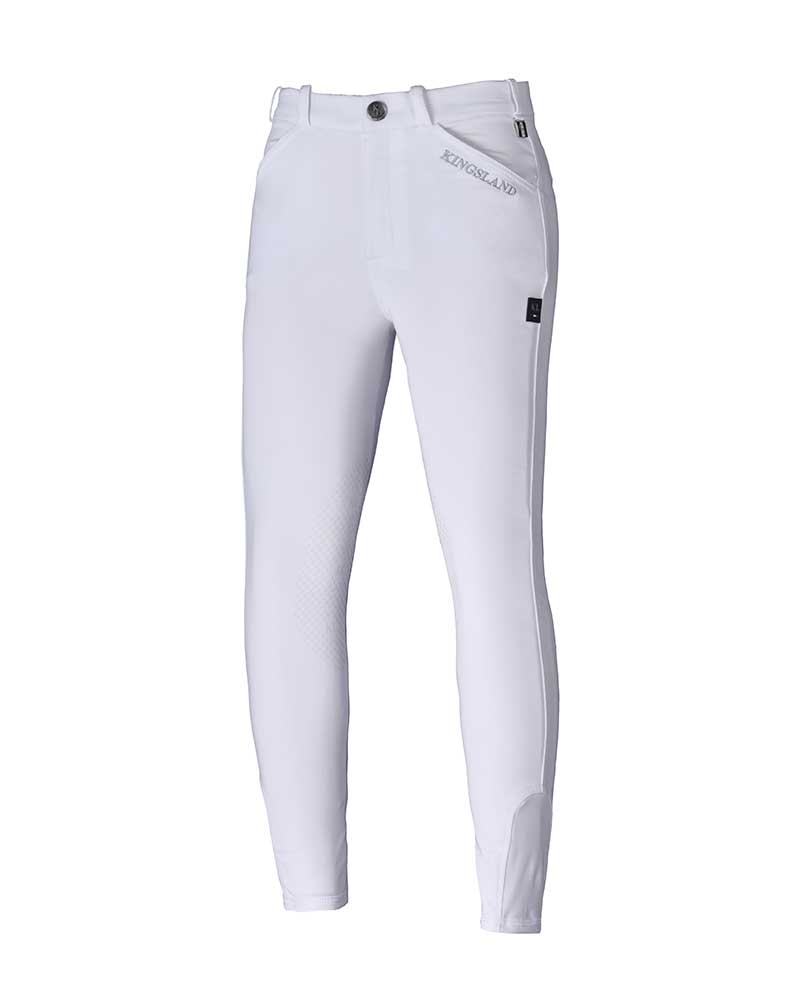 Unisex junior white competition pants (knee grip) - KLkonrad - Kingsland Classic