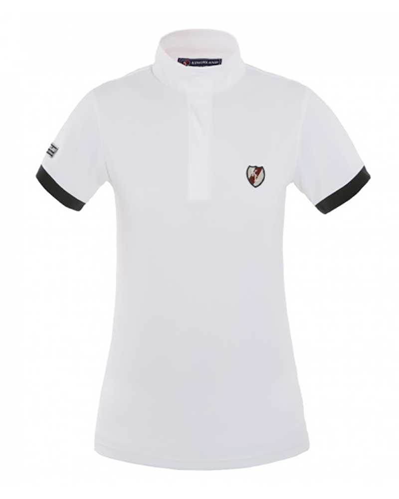 White competition polo shirt for girls - Kingsland