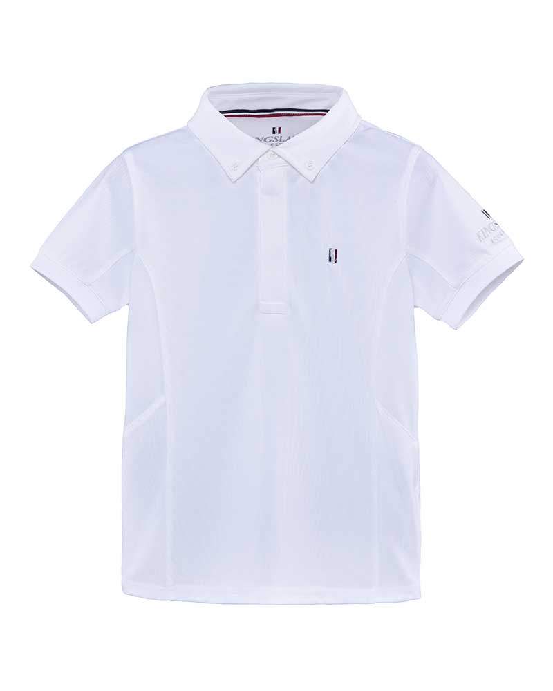 Polo clásico de piqué de compétition à manches courtes blanc pour garçon - Kingsland Classic