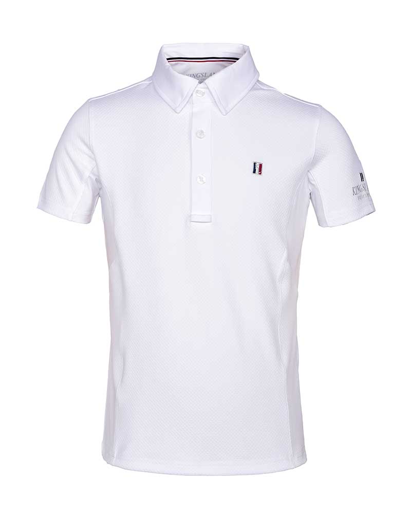 Polo clásico de compétition à manches courtes en Leggings technique blanche pour garçon - Kingsland Classic
