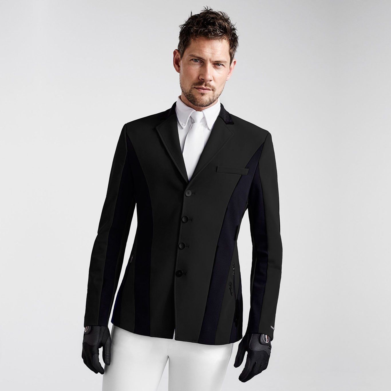 Black competition show jacket for men – Samson Master Sporty Sj model – Kingsland Classic Master