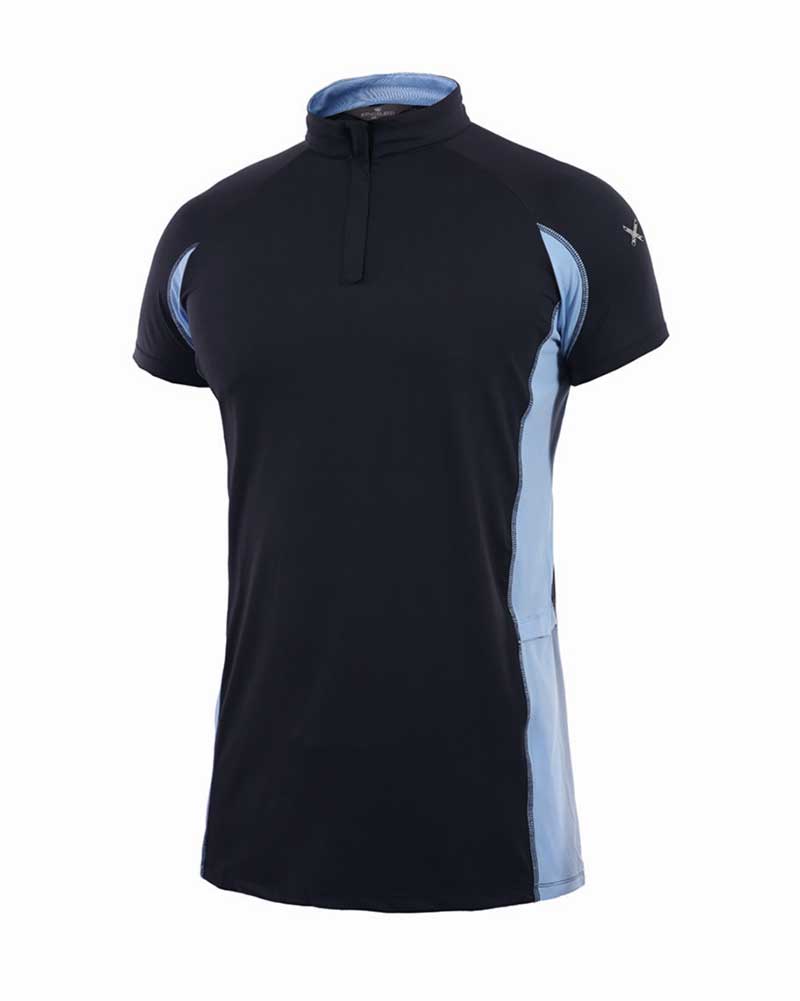 Navy and light blue short-sleeved training polo for man – Brescia model by Kingsland Dressage Classic