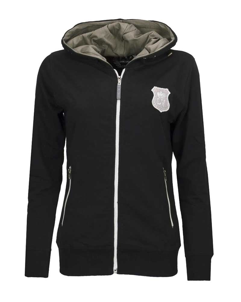 Sweat noire avec fermeture éclair et capuche pour femme - Geeske - La Valencio