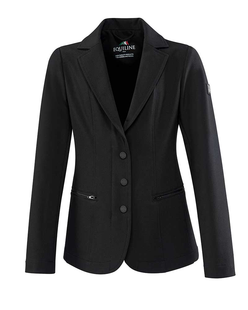 Girls' Black Competition Jacket with Zipper &amp; Hooks - Jackie - Equiline