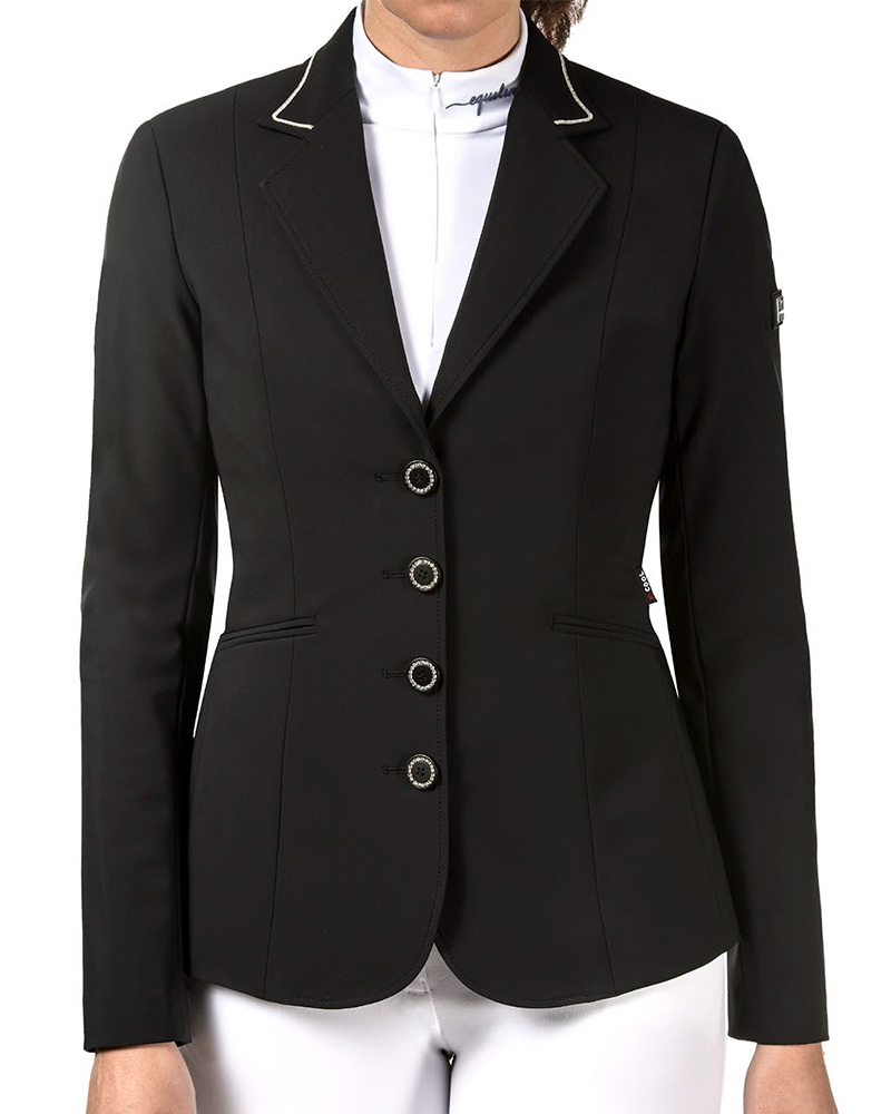 Women’s black competition jacket with sparkling buttons – Dorthy – Equiline