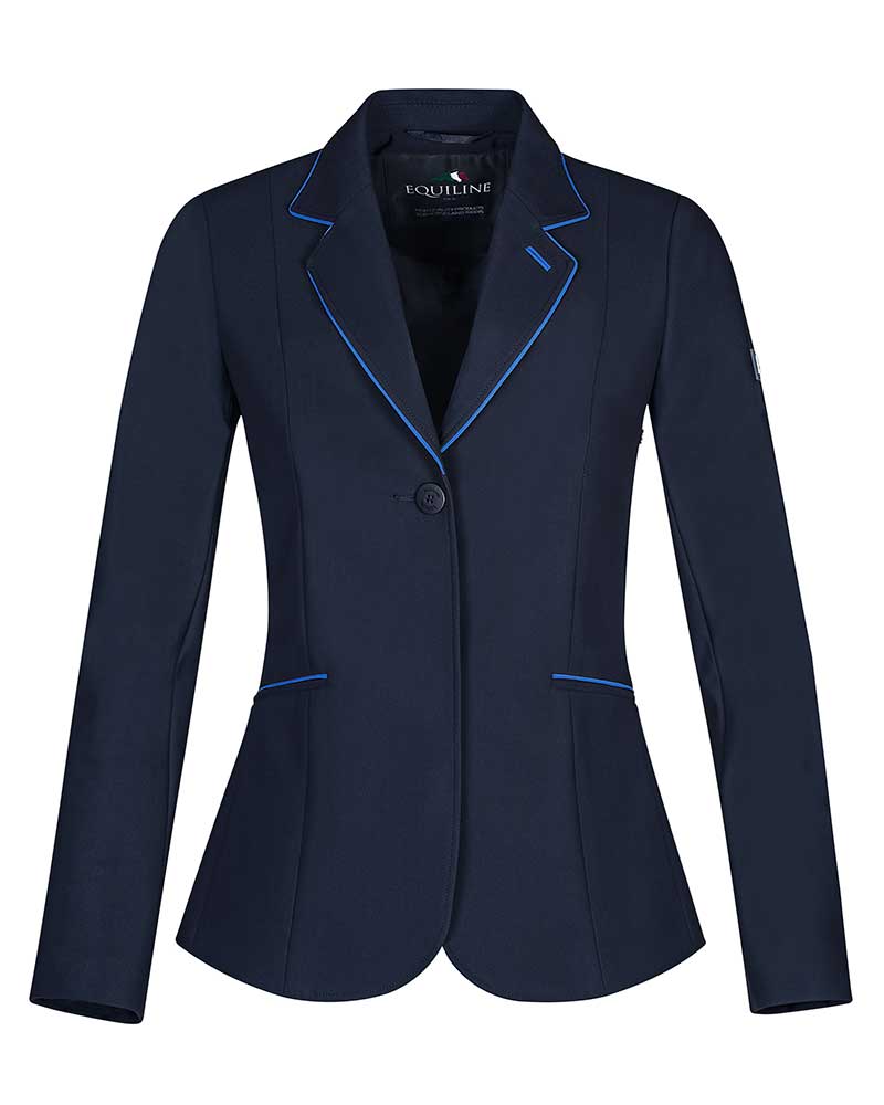 Veste de compétition bleu marine avec passepoils bleue eléctrico pour femme Chromite - Equiline