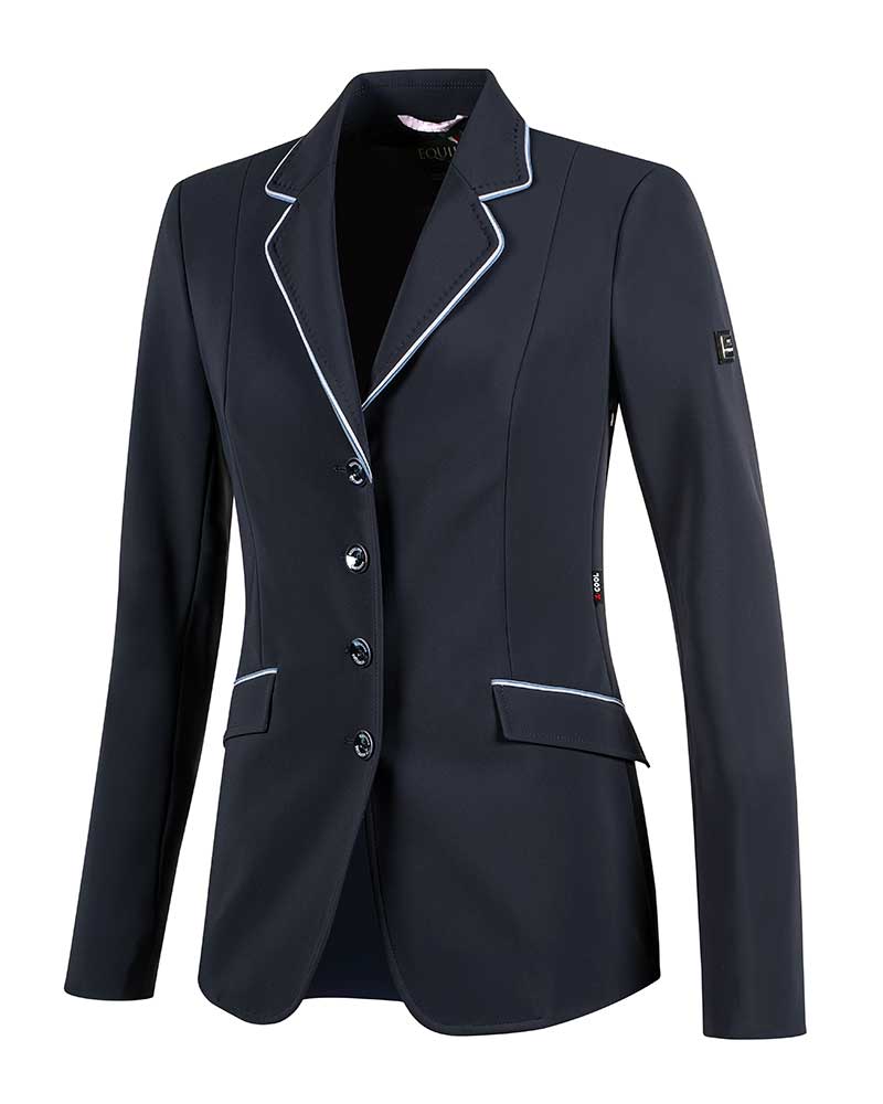 Veste de compétition bleu marine avec passepoils en tonos bleue pour femme Elissa - Equiline