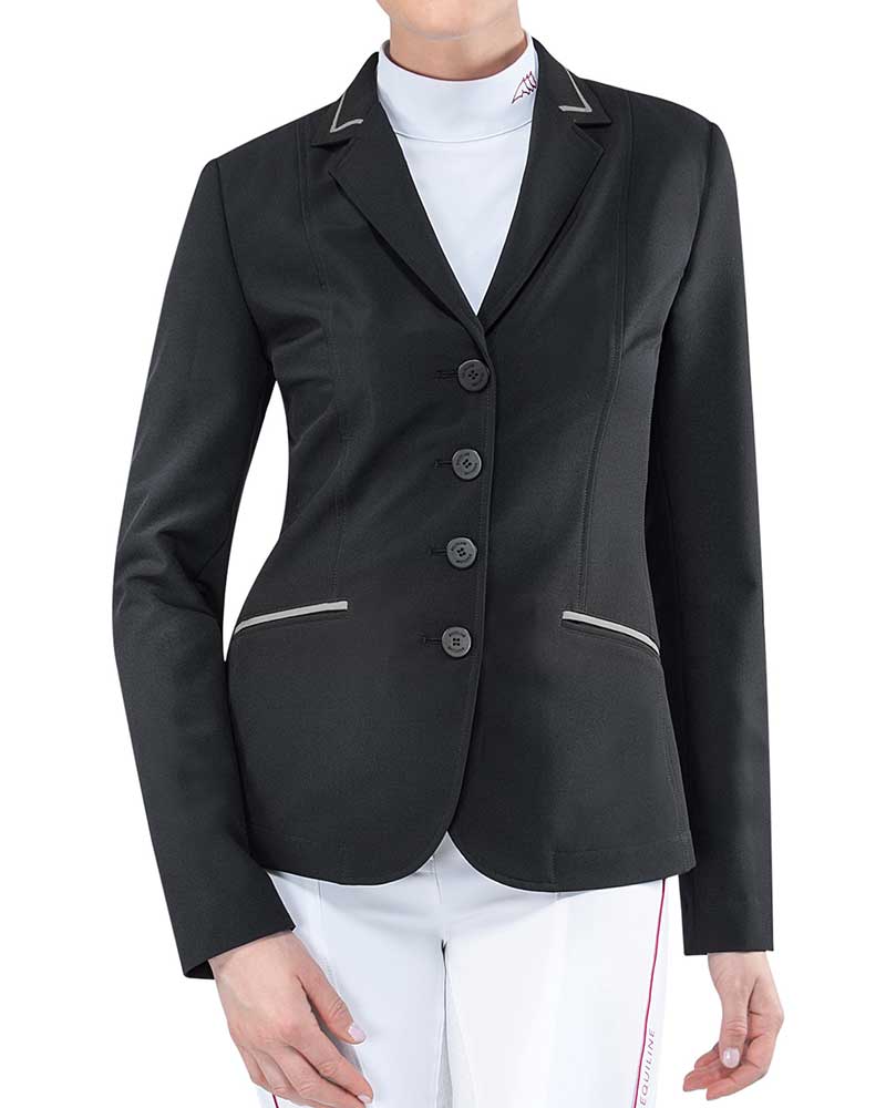 Black competition jacket with grey details for women - Chastity - Equiline