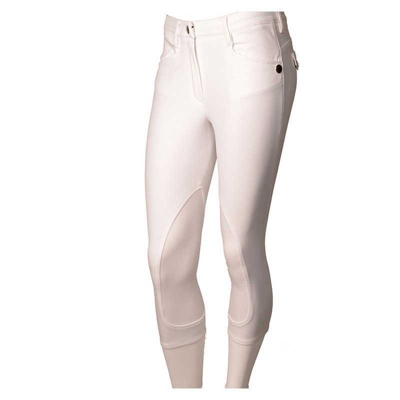 White knee-grip riding breeches for women – Montebello model by Manfredi