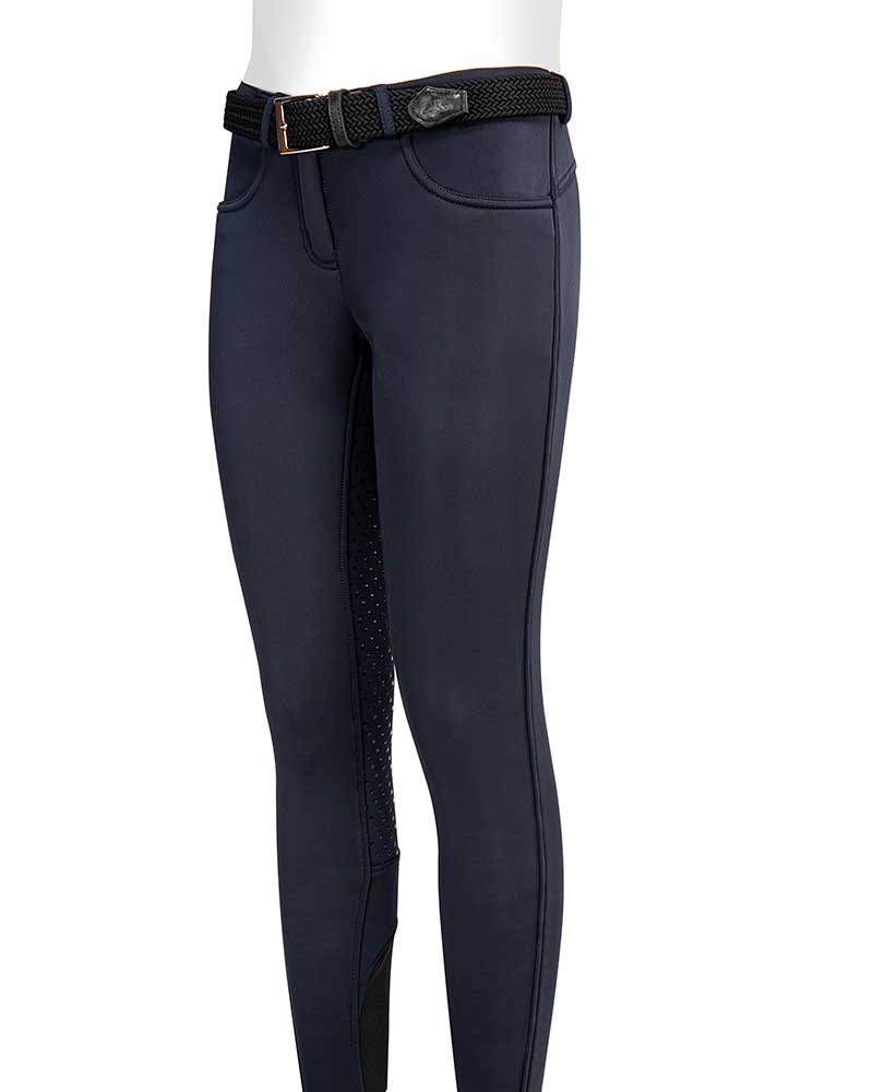 Pantalons d'hiver bleu marine à paillettes (grip à fond intégral) pour fille Ariel - Equiline