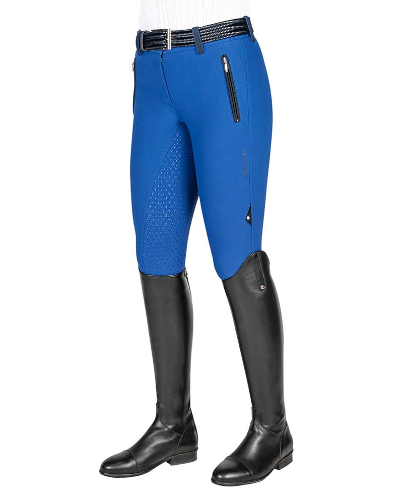 Pantalons d'équitation bleu royal (grip à fond intégral) pour femme Prue - Equiline