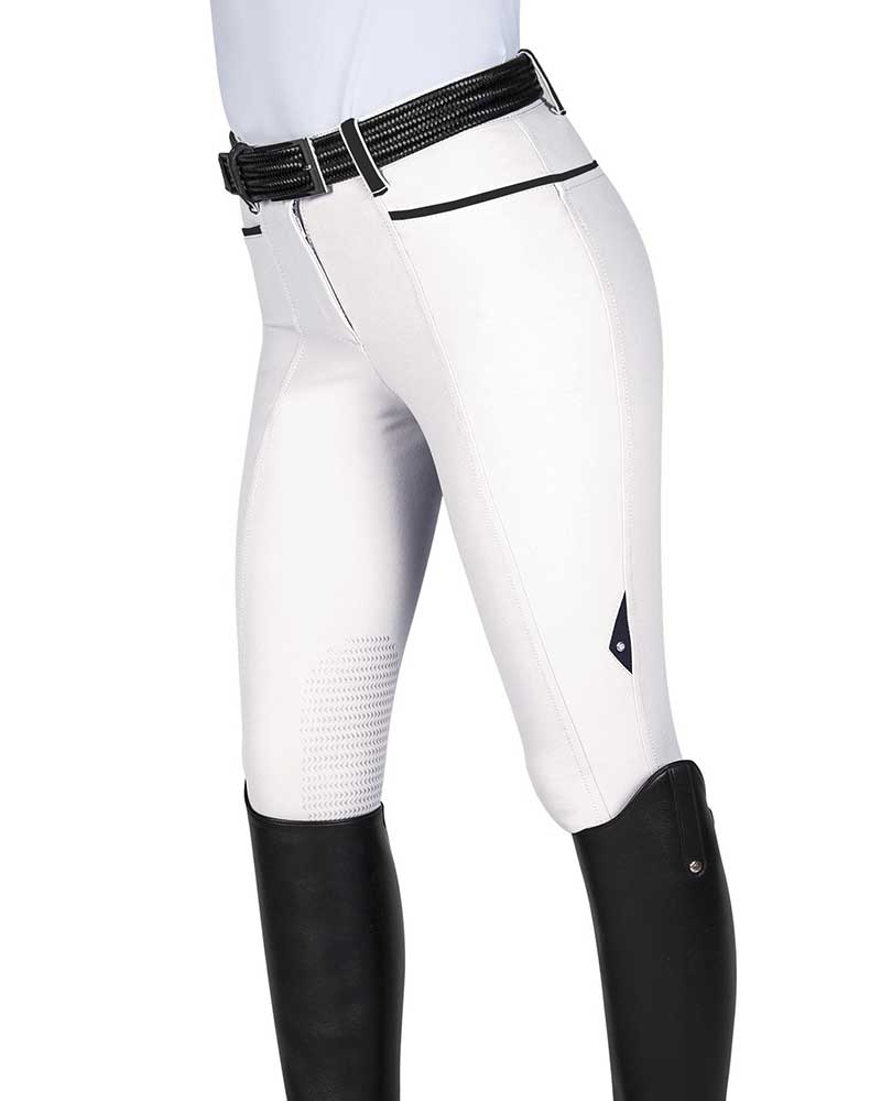 White and navy (knee grip) riding pants for women – Julie – Equiline