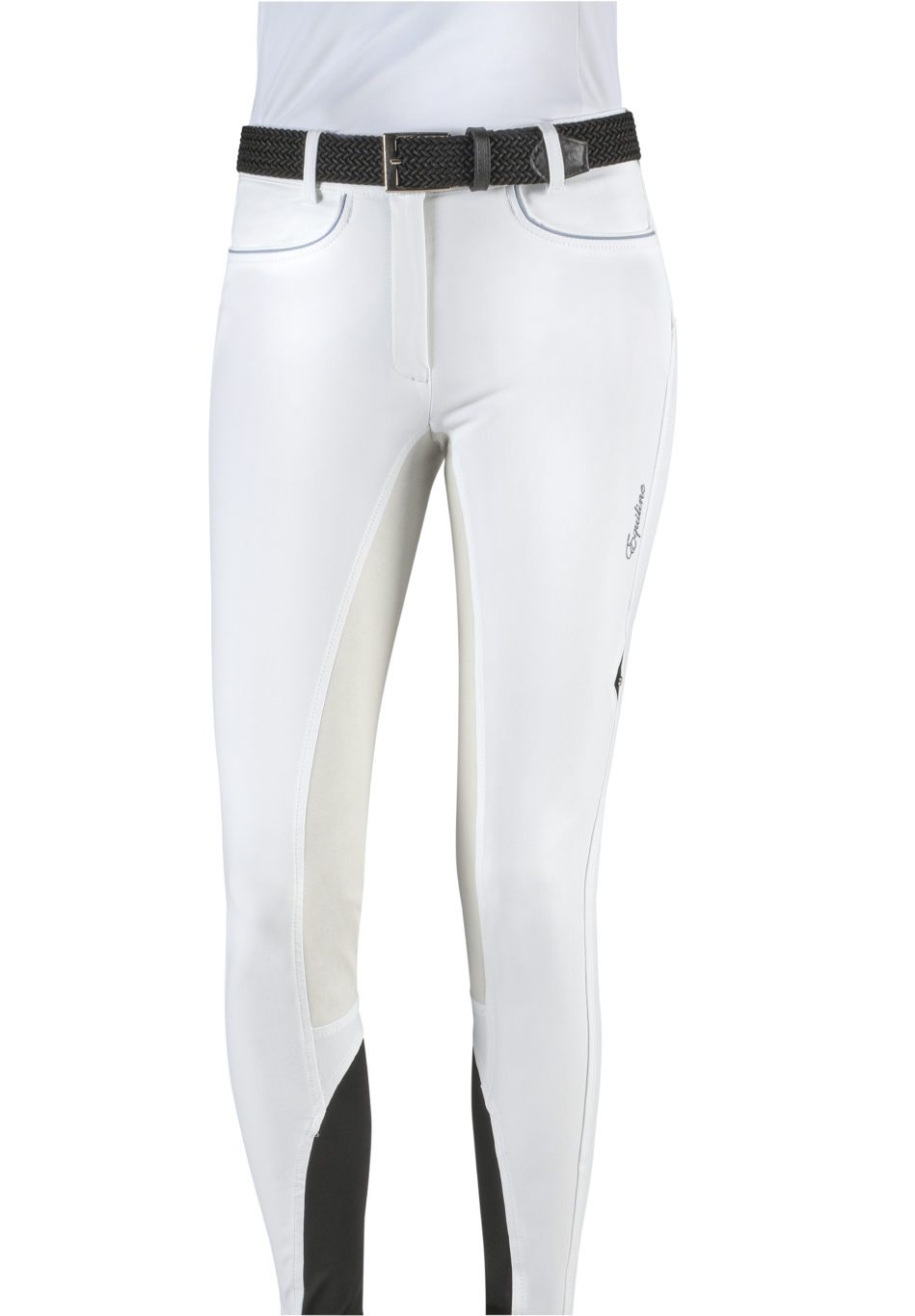 Women's pants with full seat grip White color Elodie model by Equiline