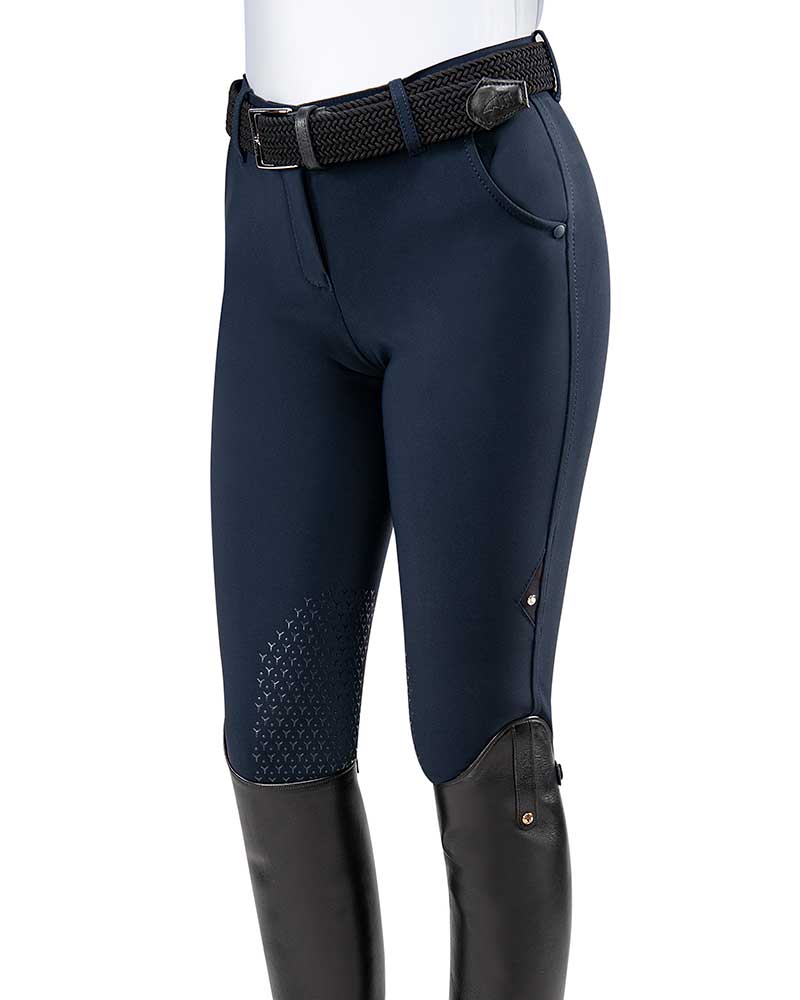 Pantalons d'équitation bleu marine (grip aux genoux) pour femme Corindone - Equiline