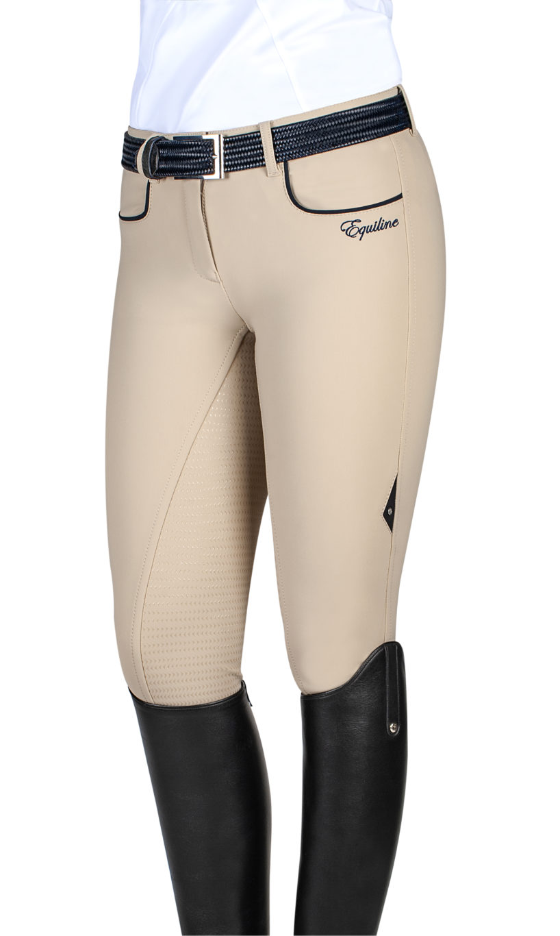 Pantalons d'hiver beige (grip à fond intégral) pour femme Peony - Equiline